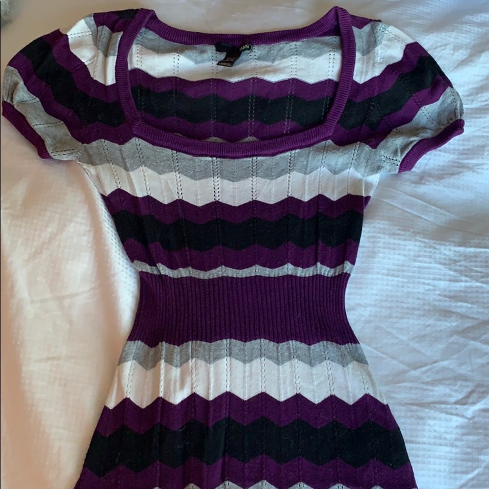 Dress H&M purple/white/grey/black